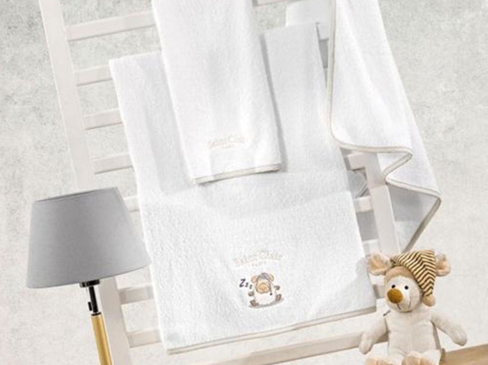Βρεφικές Πετσέτες Σετ 2τμχ Aldo White - Beige Saint Clair Σετ Πετσέτες 100% Βαμβάκι
