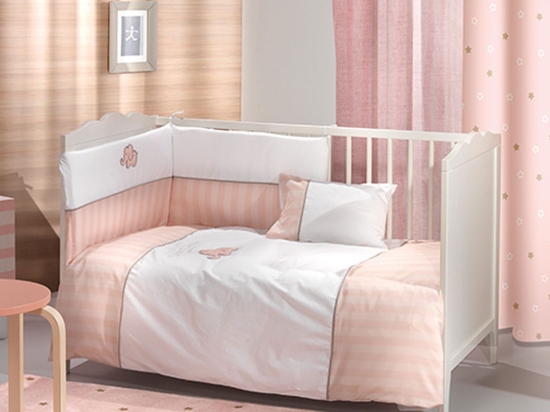 Βρεφικά  Σεντόνια Σετ 3τμχ Africa Pink Saint Clair Κούνιας 110x170cm 100% Βαμβάκι
