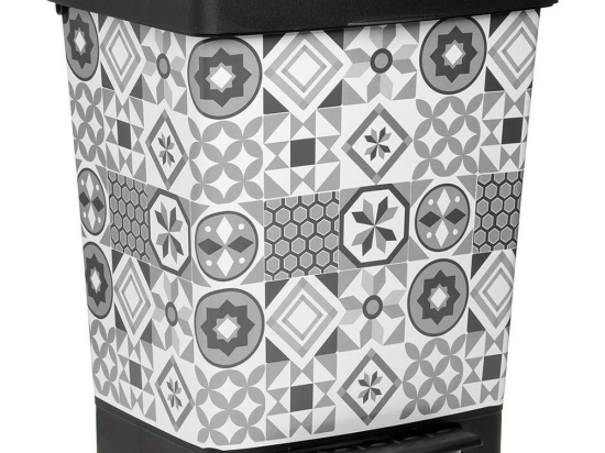 Κάδος Απορριμμάτων Cubik 23L 06649.005 - 10205.00 Deco Hydraulic Black-White Πλαστικό