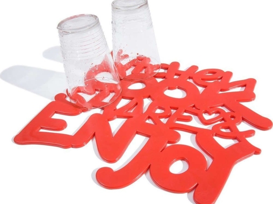Ταπέτο Νεροχύτη Αντιολισθητικό Letters 06017.002 32x29,5cm Red PVC