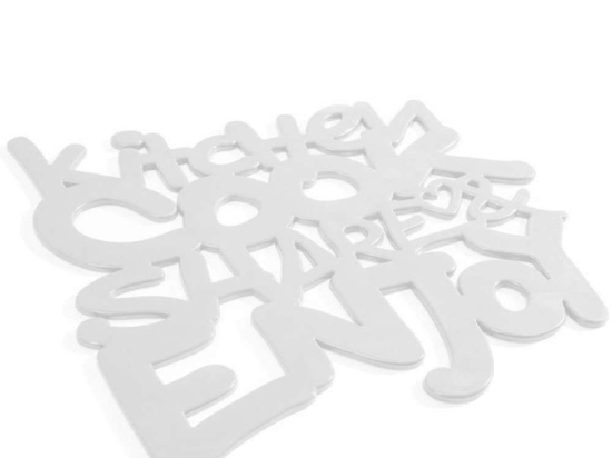 Ταπέτο Νεροχύτη Αντιολισθητικό Letters 06017.003 32x29,5cm White PVC