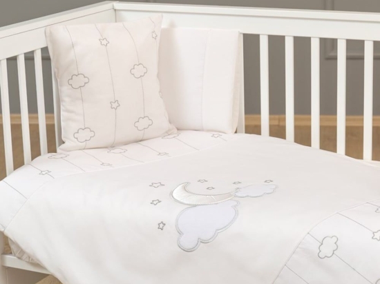 Σεντόνια Βρεφικά Luna Chic (Σετ 3τμχ) Με Λάστιχο White Funna Baby Κούνιας 110x170cm 100% Βαμβάκι
