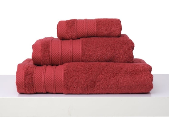 Πετσέτα Με Φάσα Soft Red Anna Riska Προσώπου 50x100cm 100% Βαμβάκι