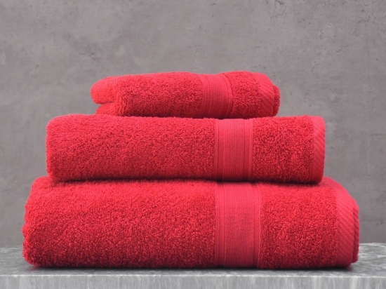 Πετσέτα Illusion Σετ 5τμχ Red Ρυθμός Σετ Πετσέτες 70x140cm 100% Βαμβάκι