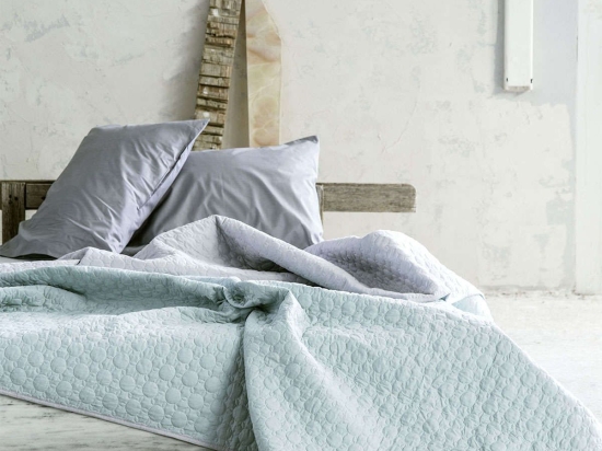 Κουβερλί Cerchio - Silver Gray-Mint Nima Υπέρδιπλo 220x240cm 100% Βαμβάκι