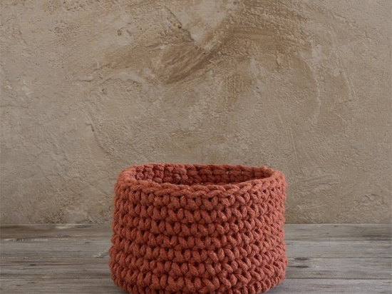 Καλάθι 19x16 Panier Deep Orange Nima Βαμβάκι-Πολυέστερ