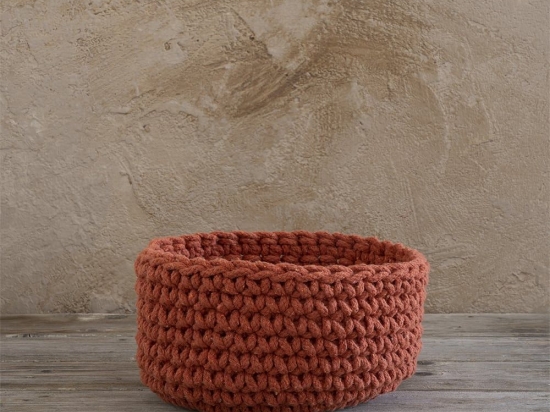 Καλάθι 23x14 Panier Deep Orange Nima Βαμβάκι-Πολυέστερ