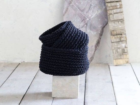 Καλάθι - Panier Black 19x16cm Nima 19x16cm Βαμβάκι-Πολυέστερ