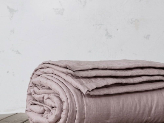Κουβερλί Linen Dusty Pink Nima King Size 240x260cm Λινό