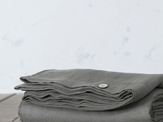 Παπλωματοθήκη Linen Dark Grey Nima Υπέρδιπλο 220x240cm Λινό