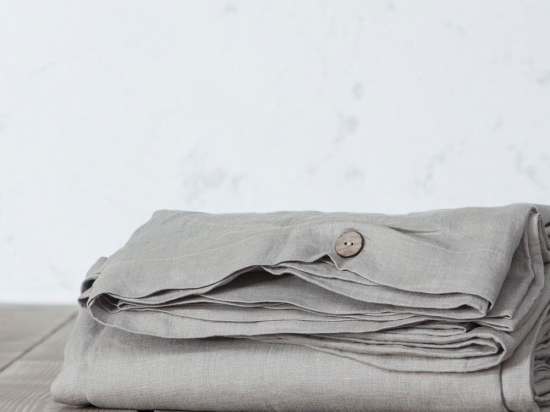 Παπλωματοθήκη Linen Light Grey Nima Μονό 160x240cm Λινό