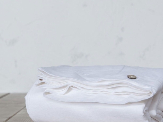 Παπλωματοθήκη Linen White Nima Υπέρδιπλο 220x240cm Λινό