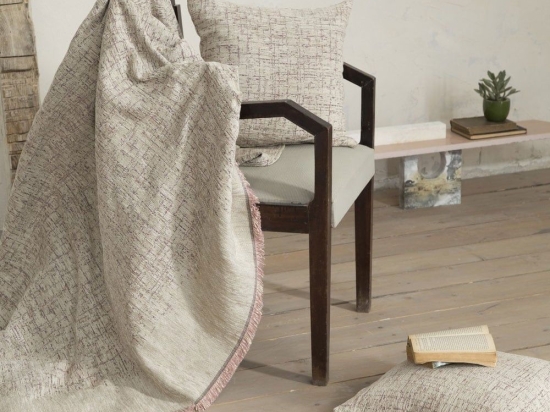 Ριχτάρι Graze Beige-Cassis Nima Armchair 180x180cm Ακρυλικό-Πολυέστερ
