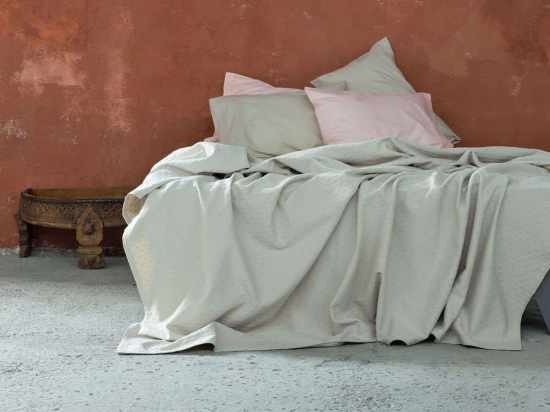 Κουβέρτα Losange Light Beige Nima Υπέρδιπλo 230x260cm 100% Βαμβάκι