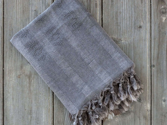 Πετσέτα Θαλάσσης - Παρεό - Argos Gray Nima Θαλάσσης 95x150cm 100% Βαμβάκι