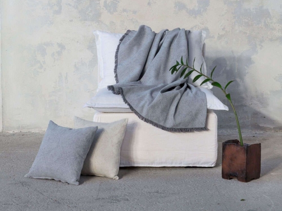 Ριχτάρι Vague Gray Nima Τριθέσιο 180x300cm Βαμβάκι-Πολυέστερ
