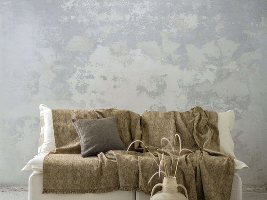 Ριχτάρι Cuadro Mustard Beige Nima Πολυθρόνα 180x180cm Ακρυλικό-Πολυέστερ