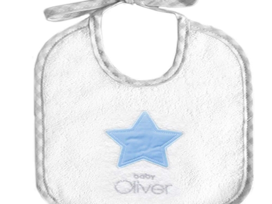 Σαλιάρα Βρεφική Σχ. 309-Lucky Star Blue Baby Oliver 20x25cm