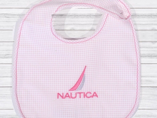 Σαλιάρα Με Βέλκρο 49-9740/922 Pink Nautica 20x25cm 100% Βαμβάκι