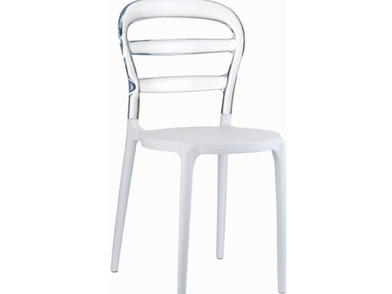 Καρέκλα Bibi White-Clear 32-0051  42X50X85cm Siesta PC,PP