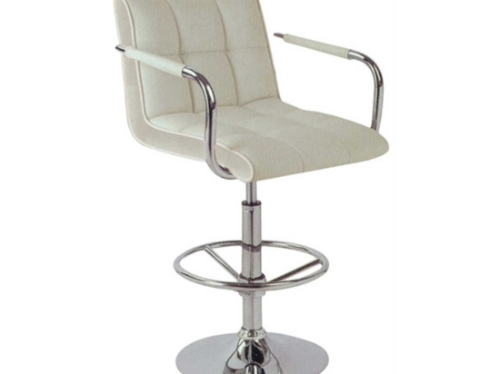 Σκαμπό Μπαρ Bar/54 Cream 43-2238 52X55X59/83cm Μέταλλο,Τεχνόδερμα