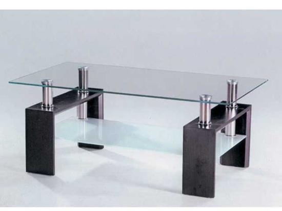 Τραπεζάκι Σαλονιού Linea Wenge 09-0432 110X60X45 cm Mdf,Γυαλί