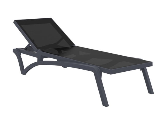 Ξαπλώστρα Pacific Siesta 53-0103 193x68x35cm Dark Grey-Black