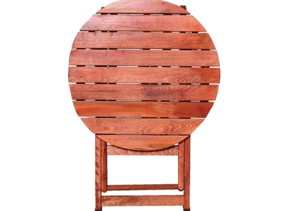 Τραπέζι Κερασί-Καρυδί 63-0010 Φ65X74 cm