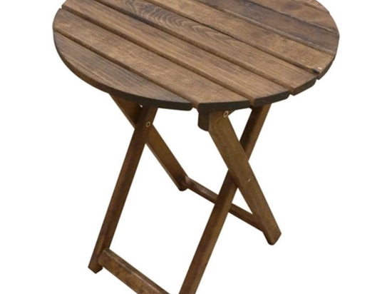 Τραπέζι Πτυσσόμενο 63.0001 Πηχάκι Ξύλινο Φ60x73cm Καρυδί