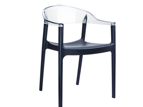 Πολυθρόνα Carmen Black/Clear 32-0112 49X53X45/79cm Siesta Acrylic