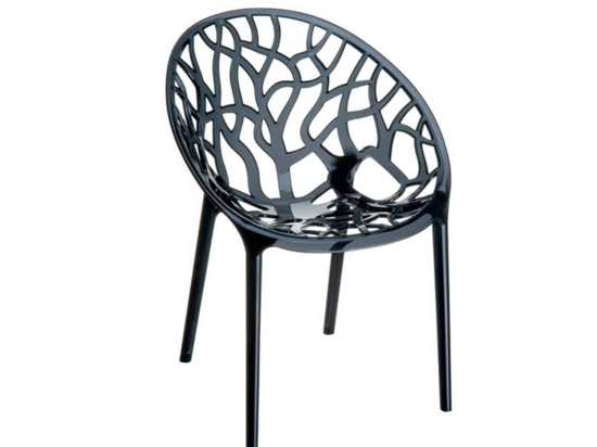 Πολυθρόνα Crystal Black Transparent 32-0013 59X60X45/80cm Siesta Acrylic