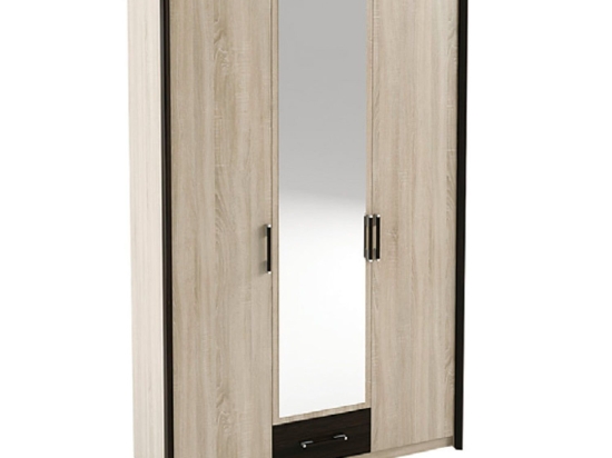 Ντουλάπα Scarlet 3D 136x58x212 cm SO-SCARLET3D Τρίφυλλη Μελαμίνη,Καθρέπτης