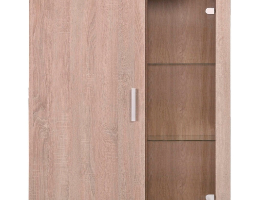 Βιτρίνα Damis 90,5X35X113,5 cm  TO-DAM1D1W Μελαμίνη,Γυαλί