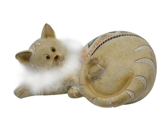Γατούλα Διακοσμητική 795666 17x12x8cm Beige Ankor Πολυέστερ
