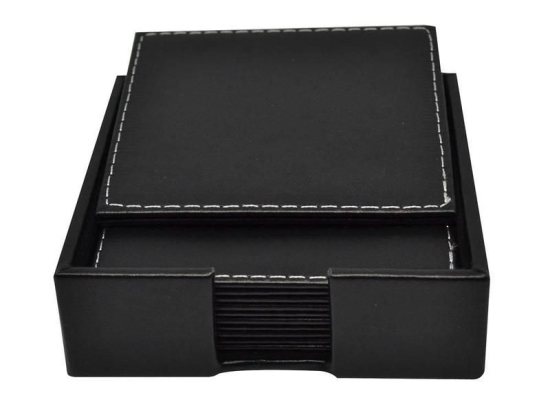 Σουβέρ Με Βάση Σετ 6Τμχ 802760 10cm Black Ankor Τεχνόδερμα