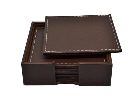 Σουβέρ Με Βάση Σετ 6Τμχ 802777 10cm Brown Ankor Τεχνόδερμα
