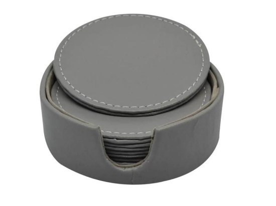 Σουβέρ Με Βάση Σετ 6Τμχ 802821 10cm Grey Ankor Τεχνόδερμα