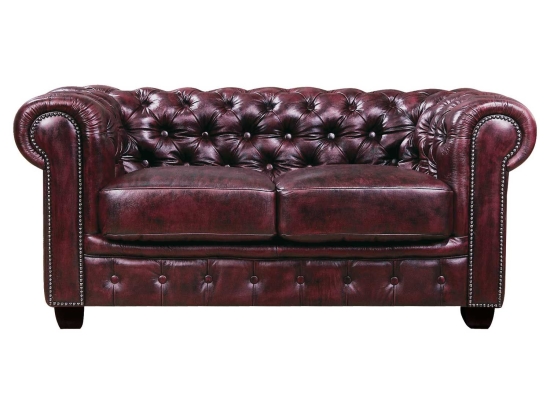 Καναπές Chesterfield Antique Red 689 E9574,24 160X92X72 cm Δέρμα