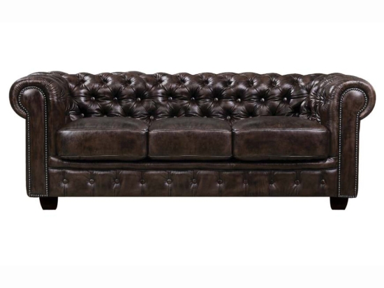 Καναπές Chesterfield Brown 689 E9574,3 201X92X72 cm Δέρμα