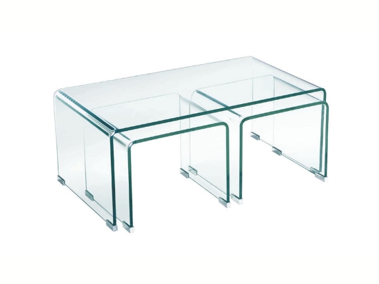 Τραπεζάκια Σετ Glasser Clear  ΕΜ733 90X50X38 cm