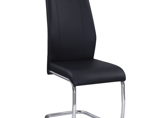 Καρέκλα Tulip Black EM913,1 43X57X98 cm Σετ 4τμχ Μέταλλο,Τεχνόδερμα