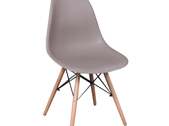 Καρέκλα Art Wood Sand-Beige EM123.9P 46X53X81 cm Σετ 4τμχ Ξύλο,Πολυπροπυλένιο