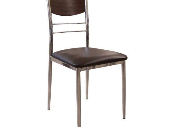 Καρέκλα Dino Brown ΕΜ919,2 42X41X90 cm Σετ 6τμχ Μέταλλο,Τεχνόδερμα,Ξύλο
