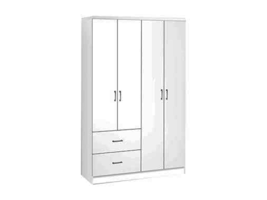 Ντουλάπα Life White E8382,1 119X42X180 cm Τετράφυλλη Μελαμίνη