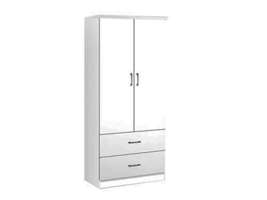 Ντουλάπα Life White E8380,1 80X42X180 cm Δίφυλλη Μελαμίνη