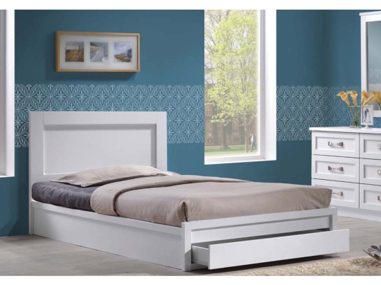 Κρεβάτι Life White EM3633,1 207X99X93 cm Μονό Μελαμίνη