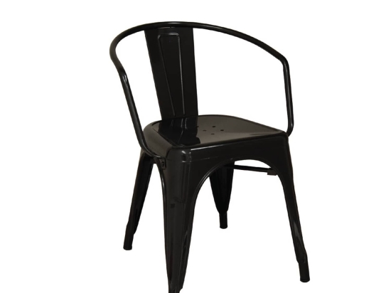 Πολυθρόνα Relix Black Ε5192,11 52x49x72 cm Μέταλλο