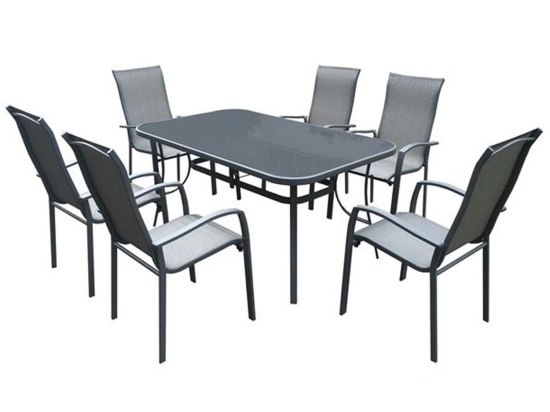 Σετ Τραπεζαρία Verona Anthracite-Grey  Ε272 150X90X71 cm 6 Θέσεων