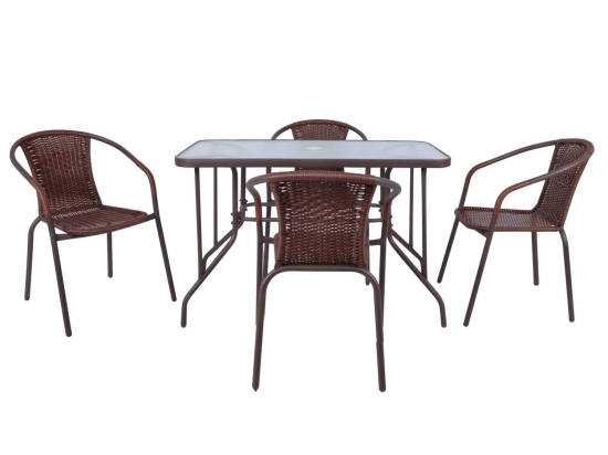 Σετ Τραπεζαρία Baleno Brown Ε240,3 110X60X71 cm 4 Θέσεων