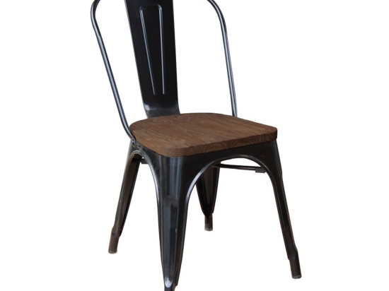 Καρέκλα Relix Wood Black Ε5191W,11 45Χ51Χ85 cm Μέταλλο,Ξύλο